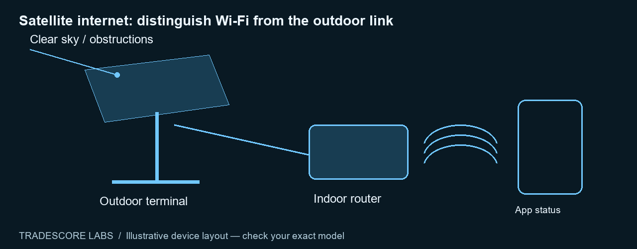Satellite internet: distinguish Wi-Fi from the outdoor link